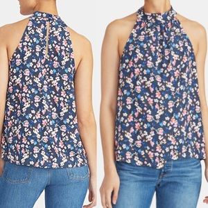RACHEL ROY Deena Floral-print High-neck Top NWT XS